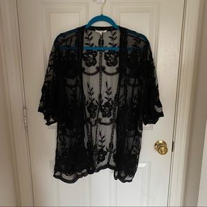 ✨Donating Soon✨ Floral sheer lace cardigan in black